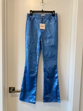 NWT Super Down Blue Faux Leather Pants